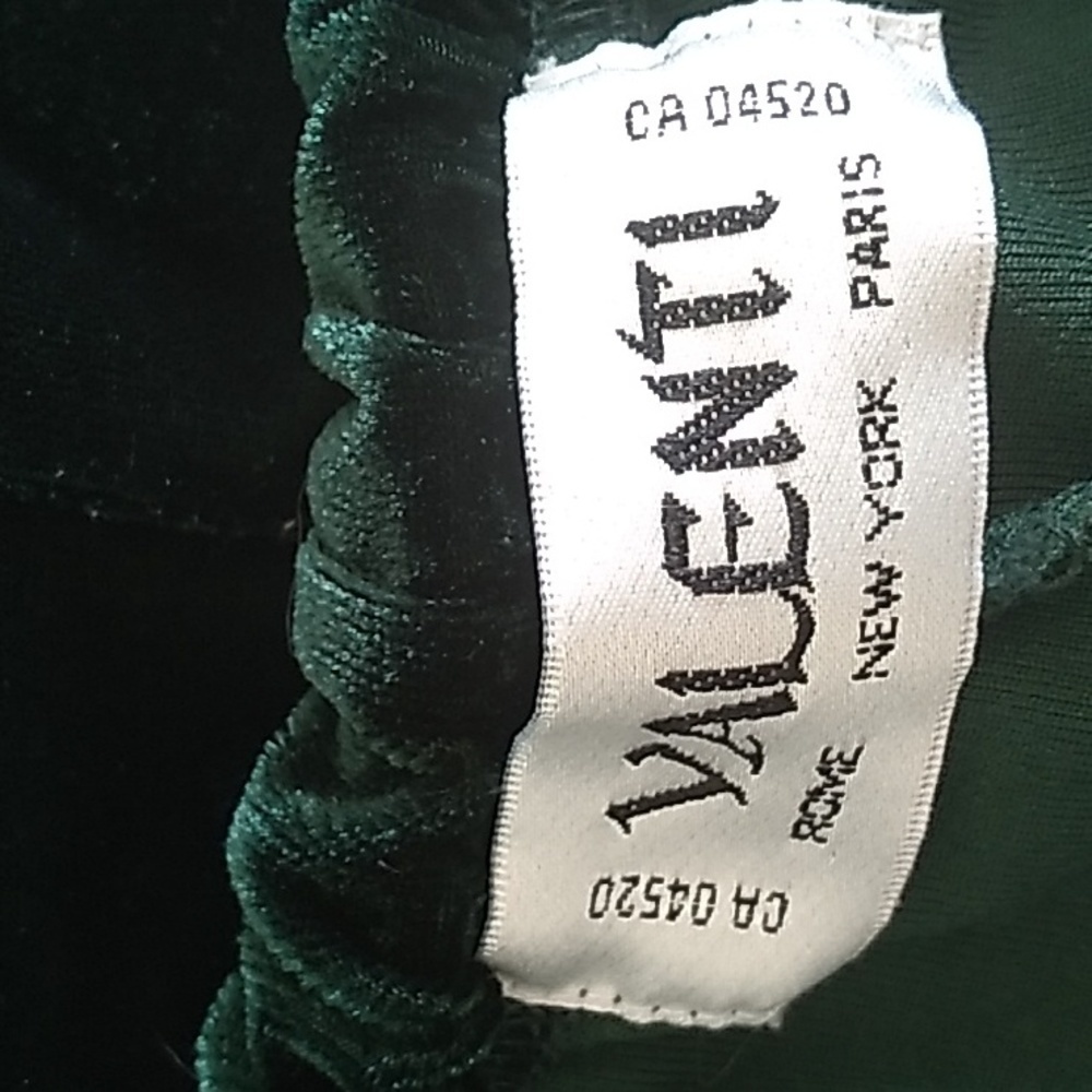Valenti Women's Size Small Forest/Hunter Green Velvet Pull On Pants *Altered* - Picture 7 of 13
